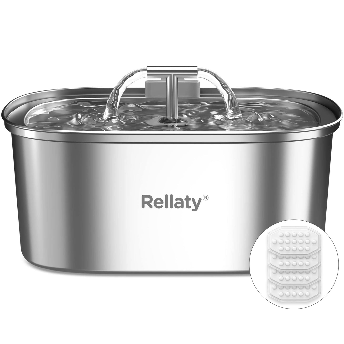 Rellaty Stainless Steel Cat Water Fountain