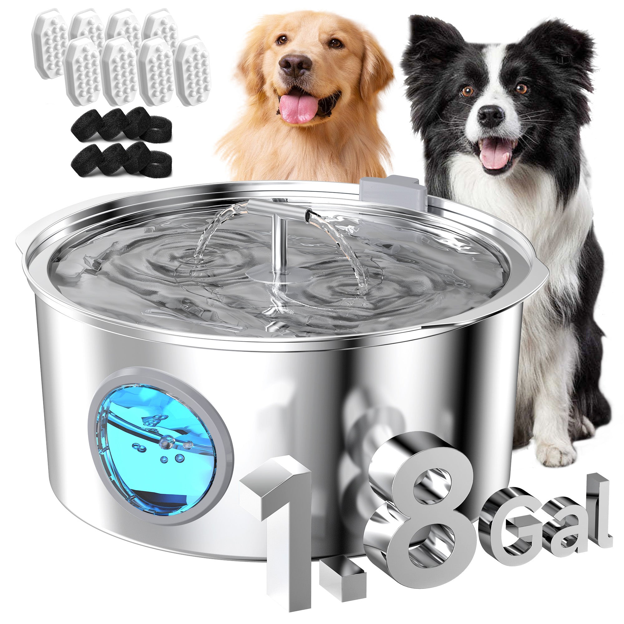 1.8Gal 7L Large Dog Water Fountain Rellaty