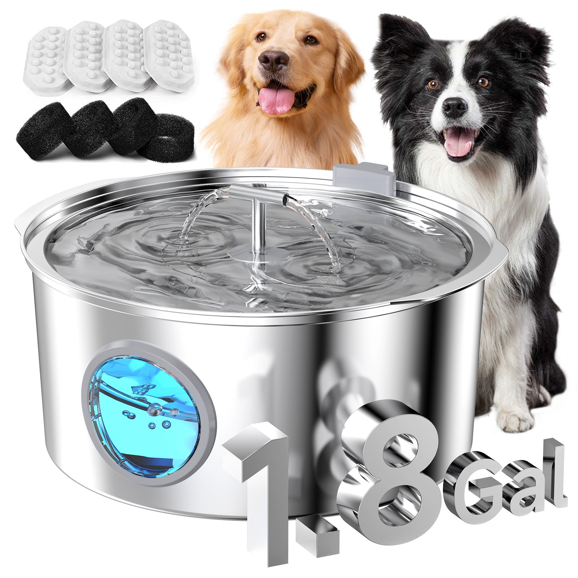 1.8Gal 7L Large Dog Water Fountain Rellaty