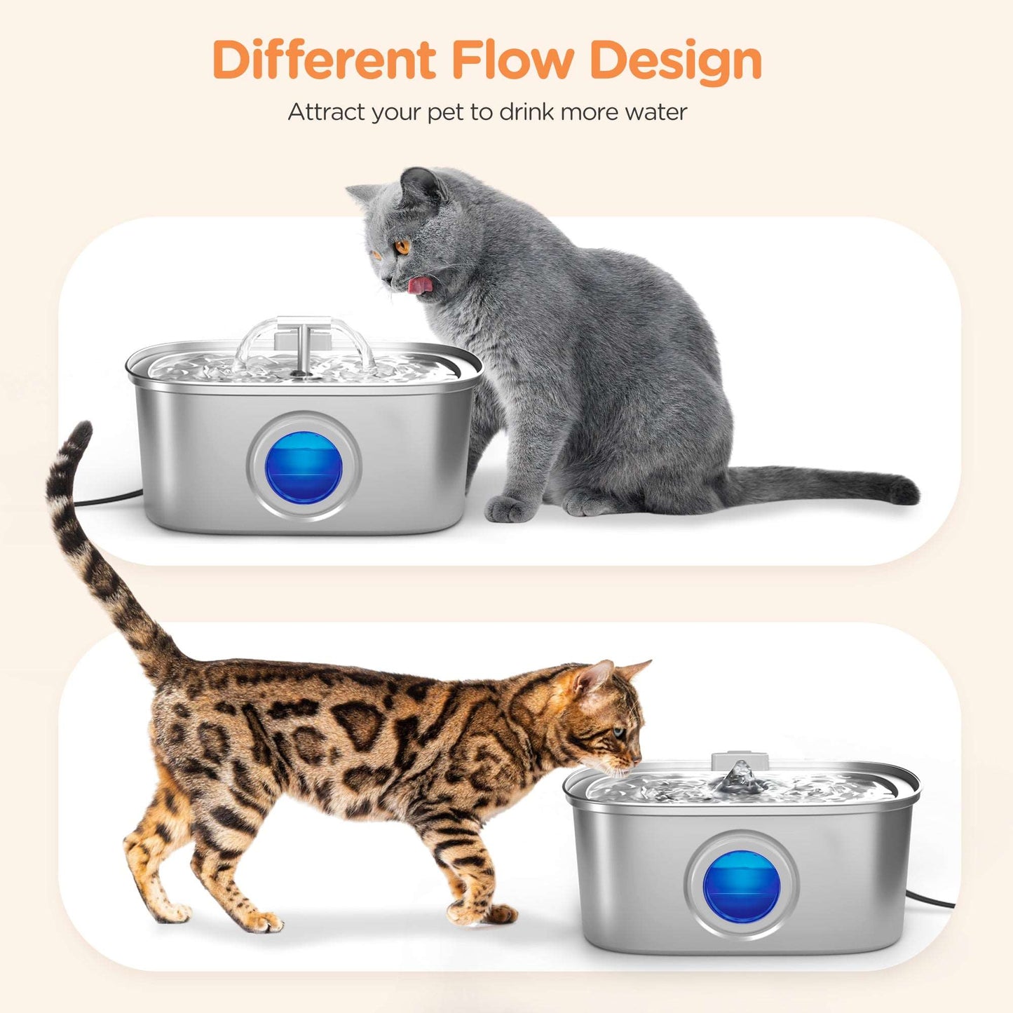2.0 Stainless Steel Cat Water Fountain - Rellaty